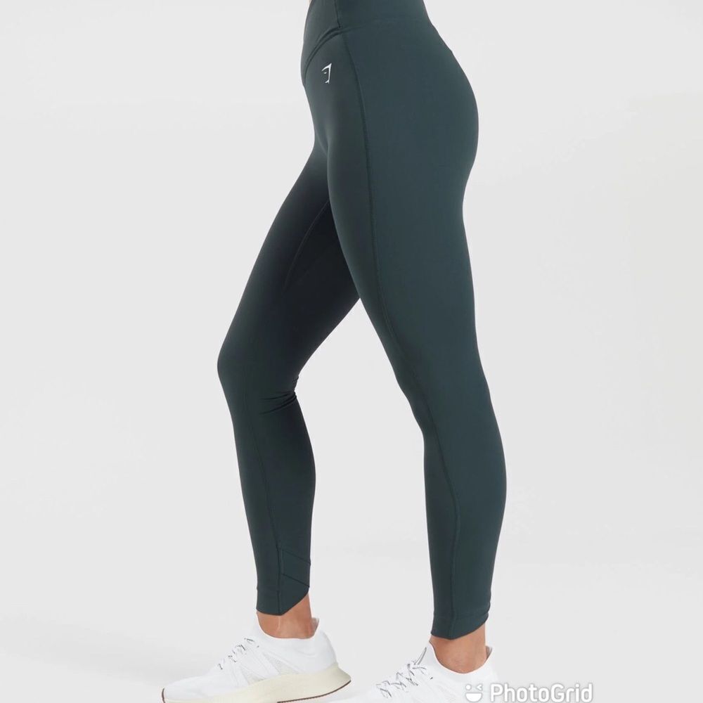 GYMSHARK Crossover Leggings Workout Running Gym Darkest Teal Size XS New - Picture 4 of 9